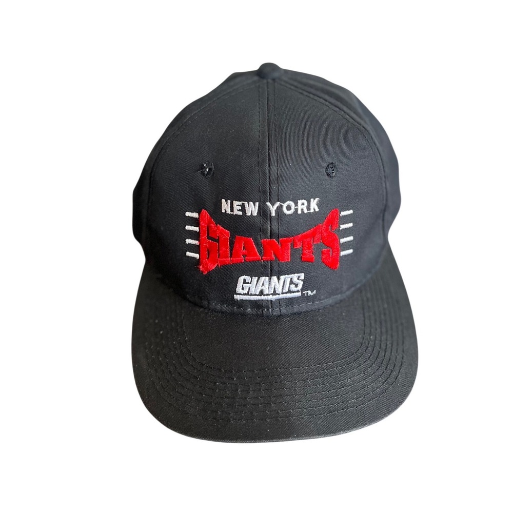 Vintage New York Giants Snapback Hat Youngan Headwear Black Green Underbrim NFL